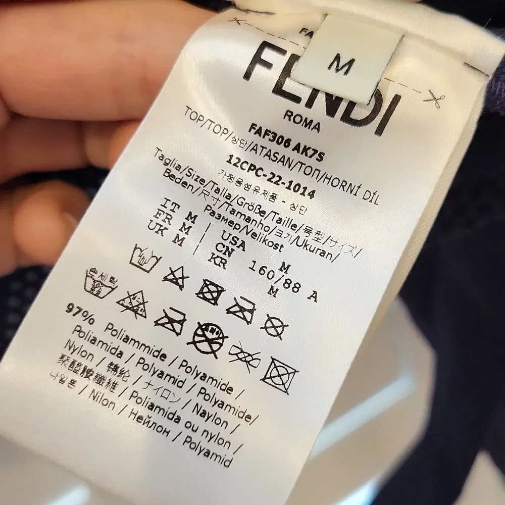 Fendi Top Knitted Fabric Atlhletic Wear Hoodie Cropped - Picture 10 of 11